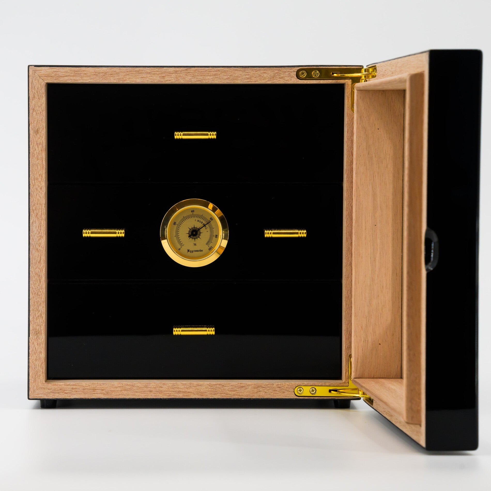 Trove sigaren humidor zwart vierkant 4