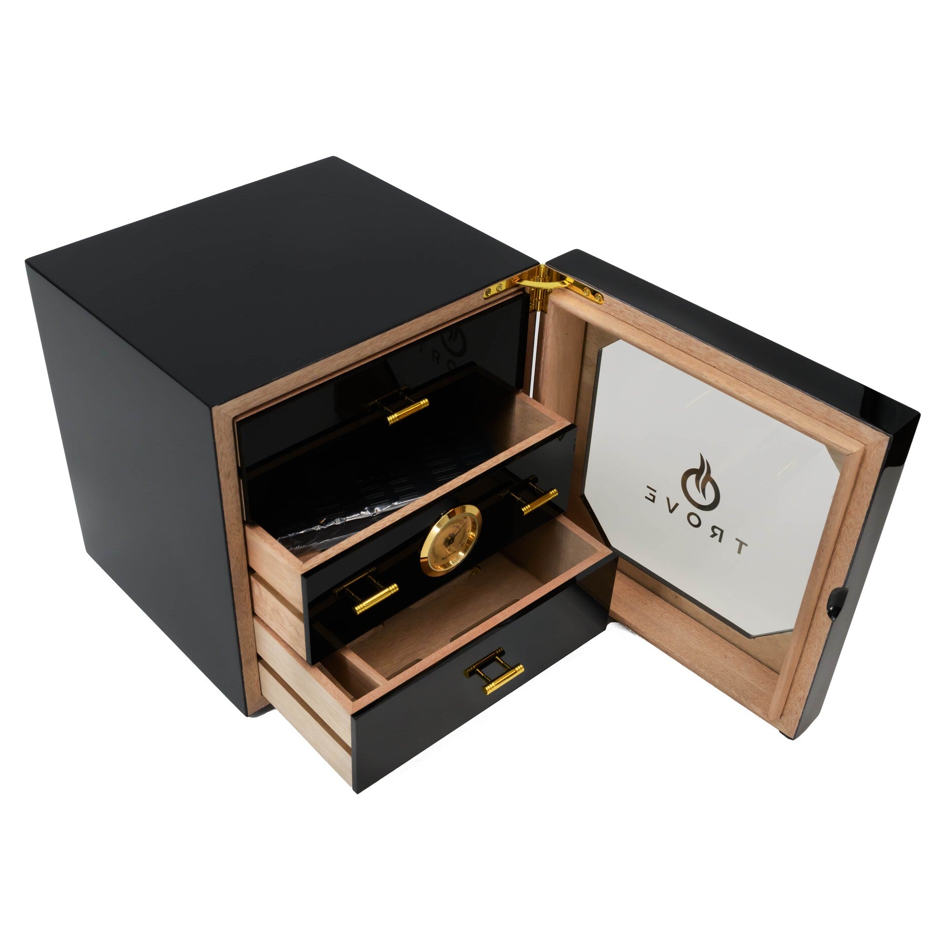 Trove sigaren humidor zwart vierkant 5