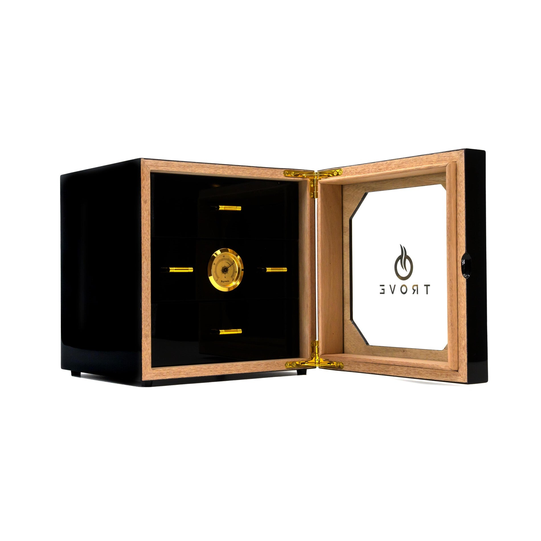 Trove sigaren humidor zwart vierkant 6