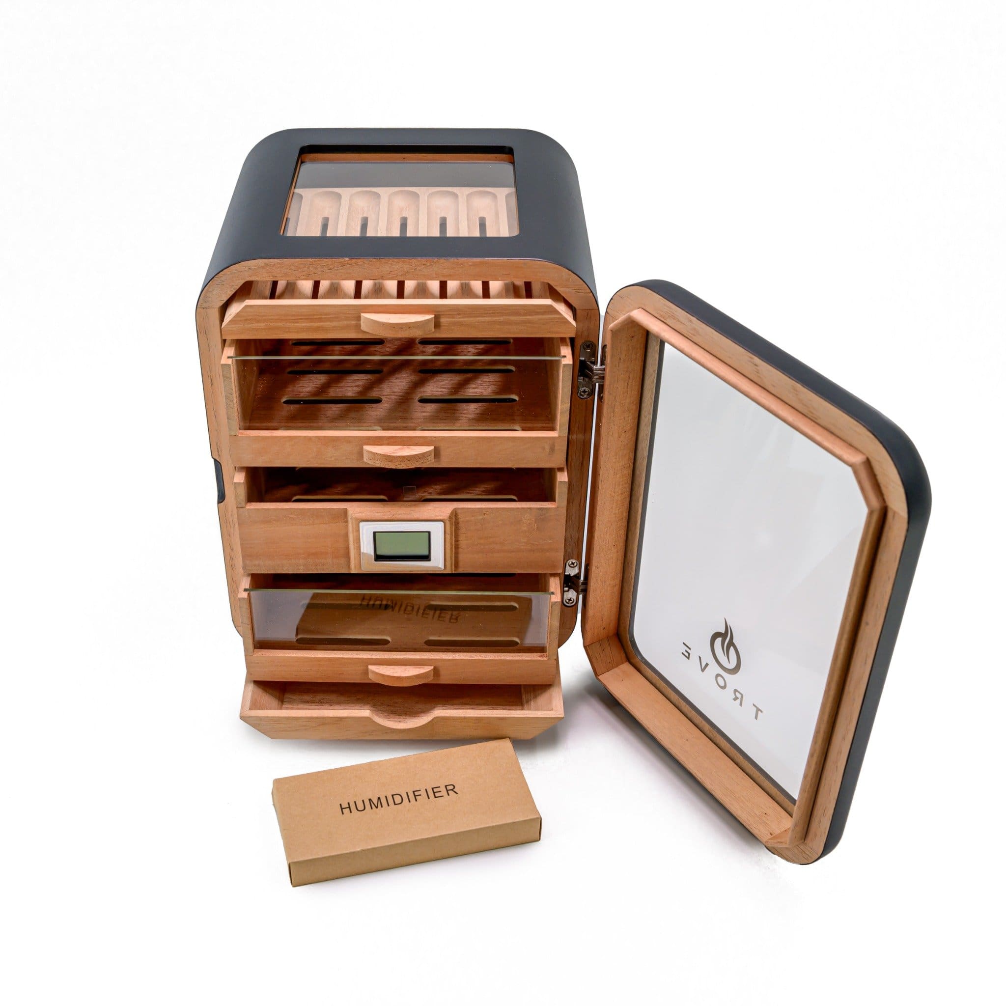 Trove sigaren humidor zwart panorama accesoires