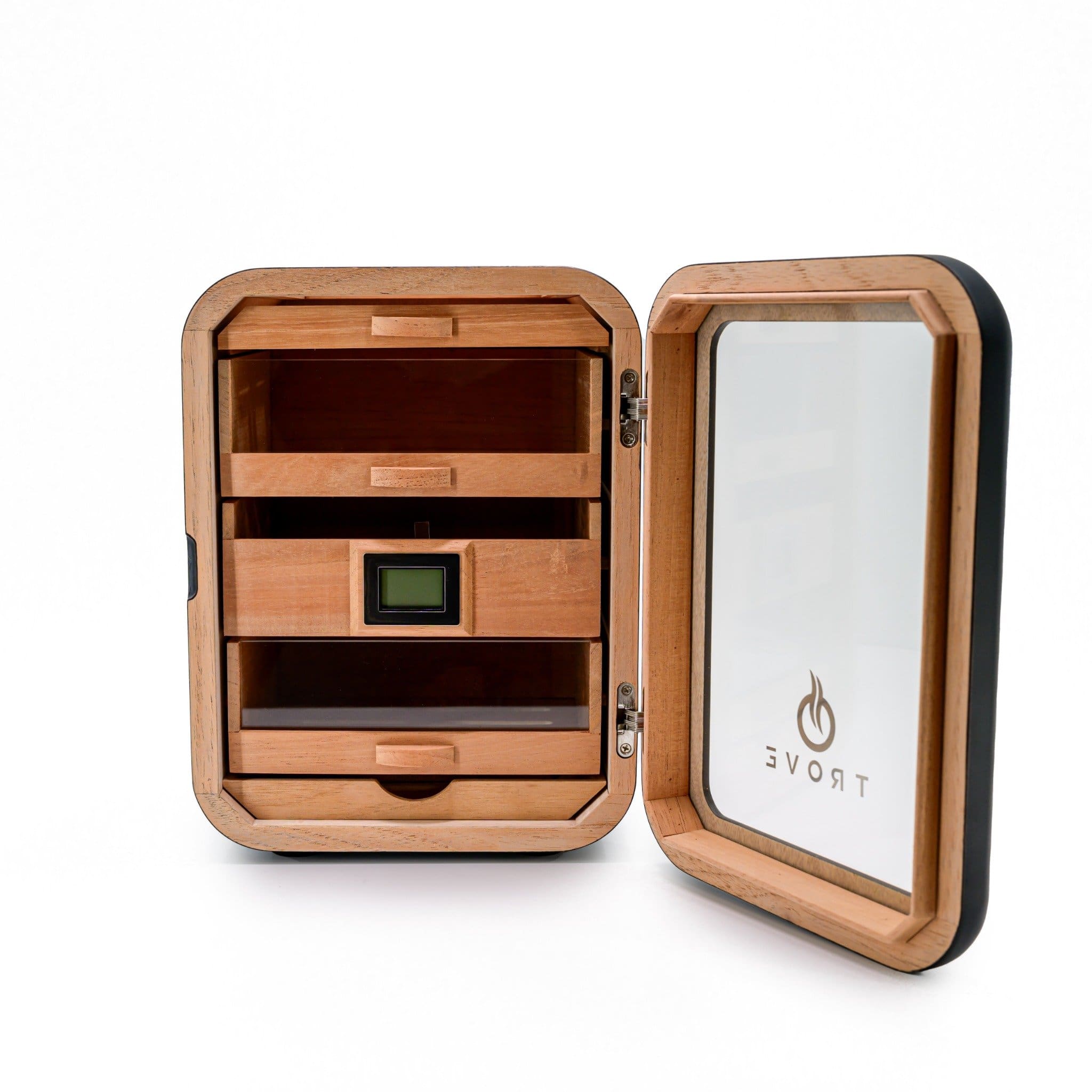Trove sigaren humidor zwart panorama open deur