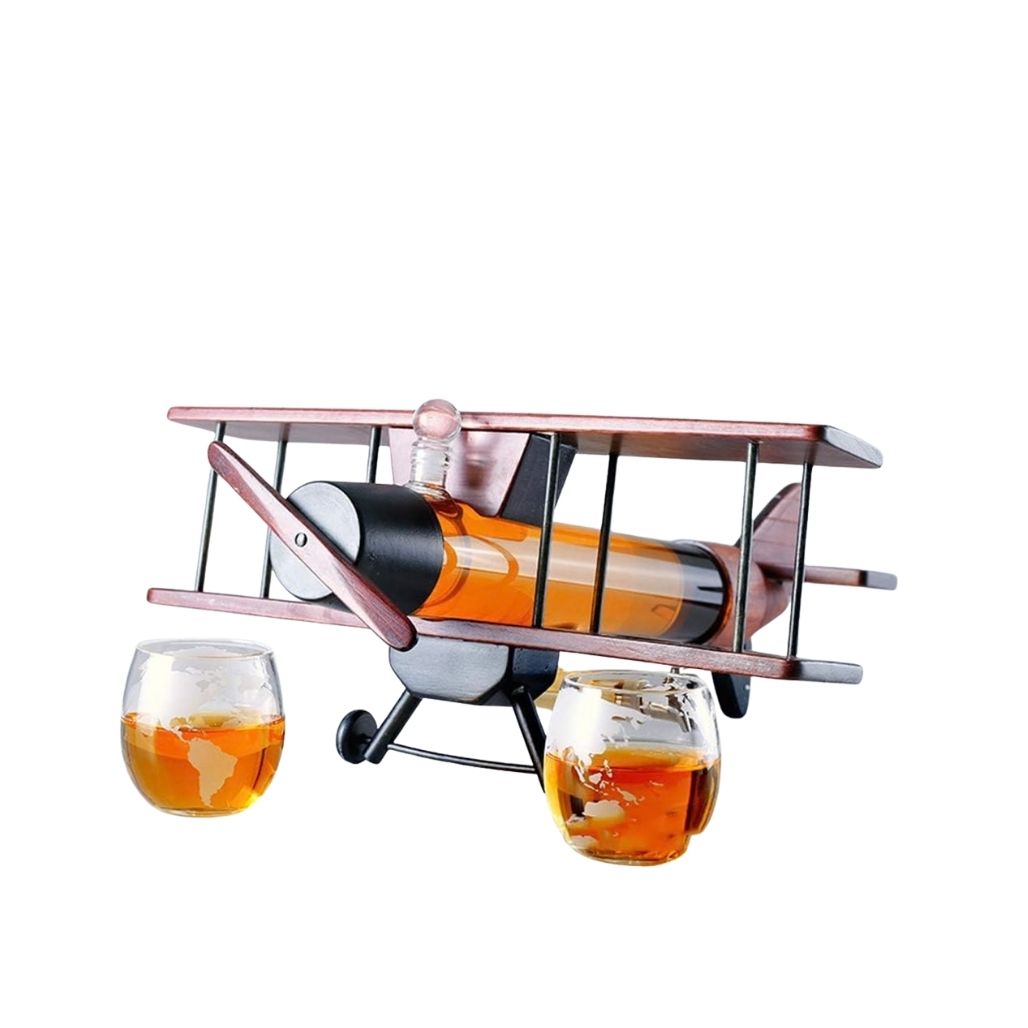 Vliegtuig Whisky Karaf Set 4
