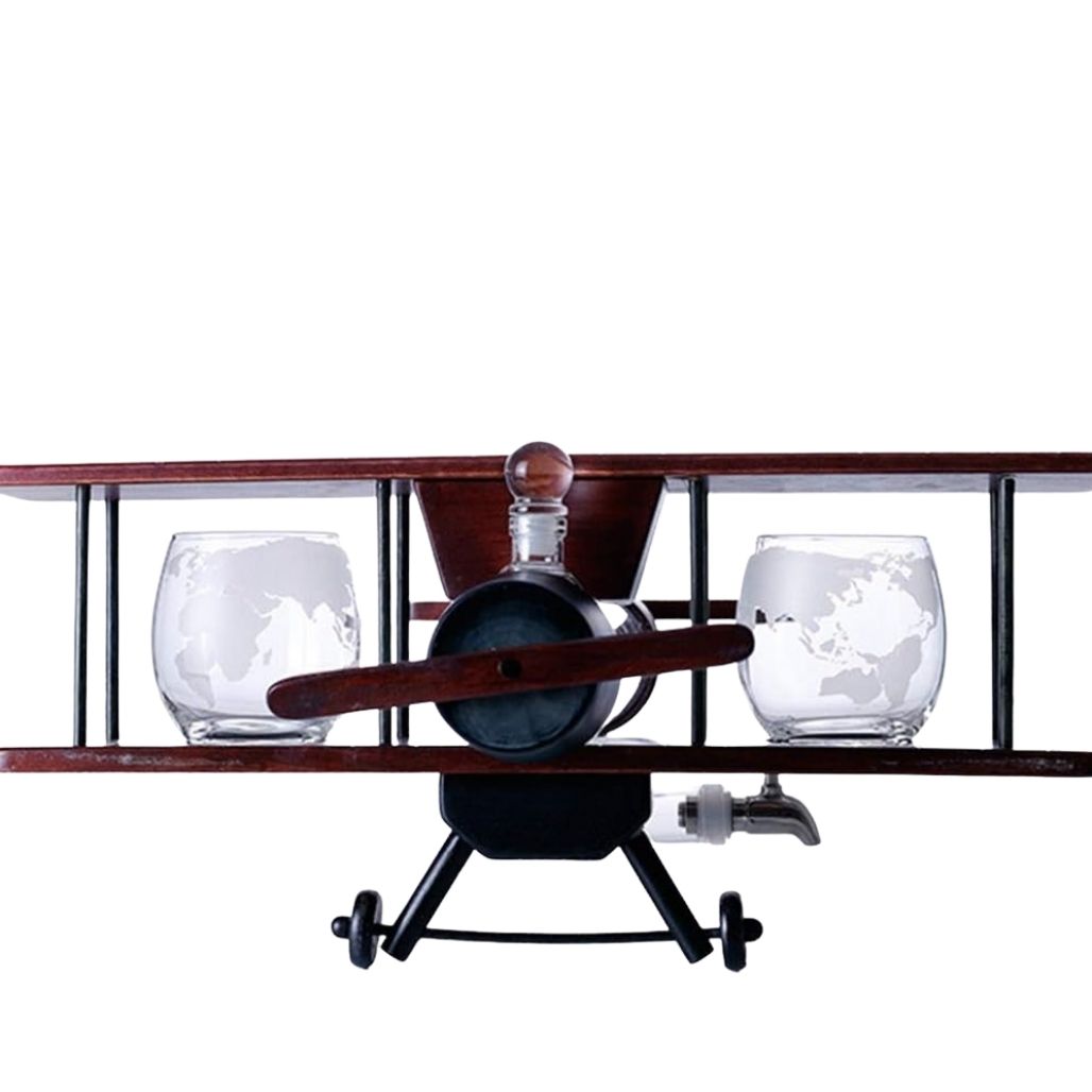 Vliegtuig Whisky Karaf Set voorkant