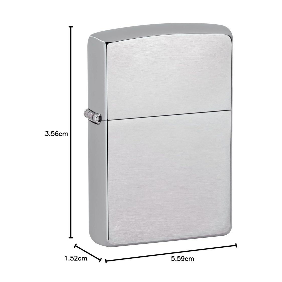 Zippo Aansteker Geborsteld Chroom maat