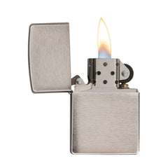Zippo Aansteker Geborsteld Chroom open