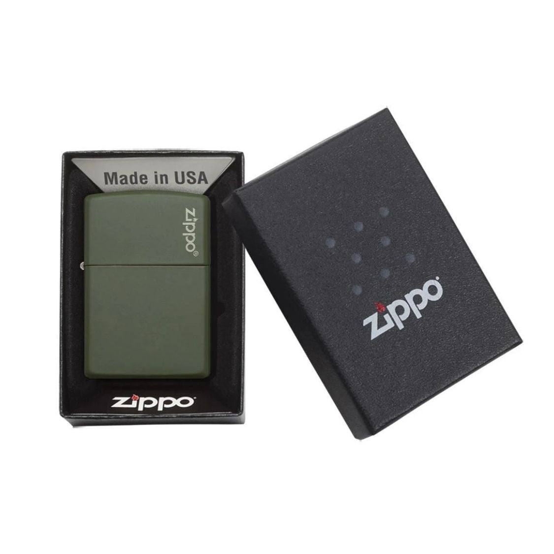 Zippo Aansteker benzine Groen Mat  giftbox