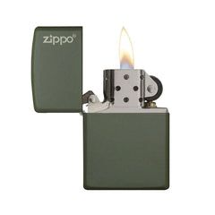 Zippo Aansteker benzine Groen Mat  open