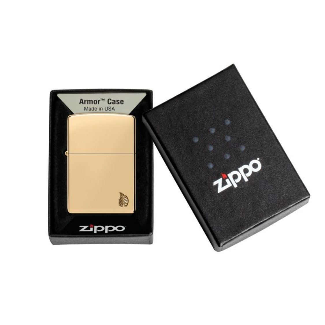 Zippo Armor Aansteker – Hoogglans messing giftbox