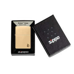 Zippo Armor Aansteker – Hoogglans messing giftbox