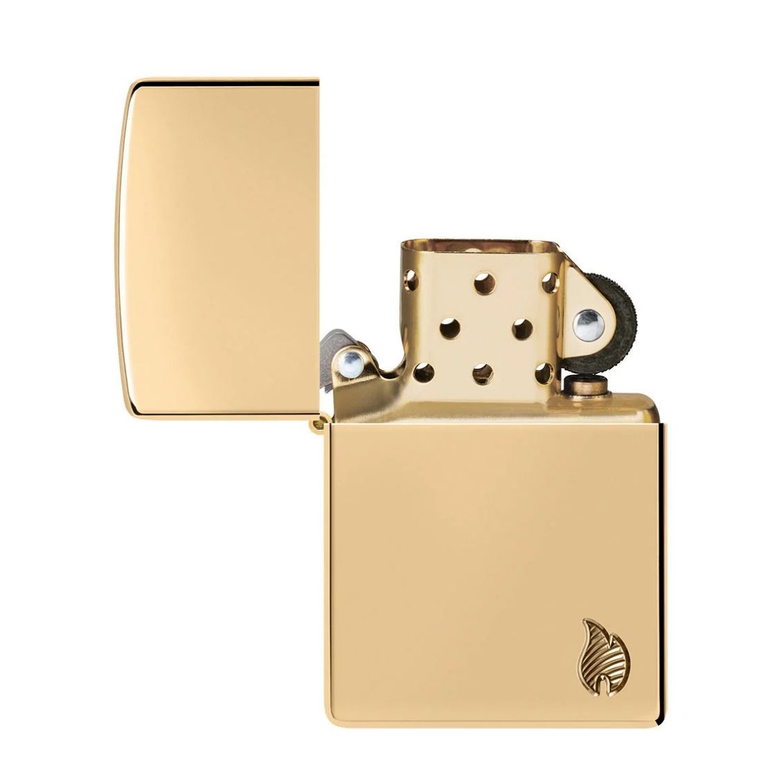 Zippo Armor Aansteker – Hoogglans messing open 2