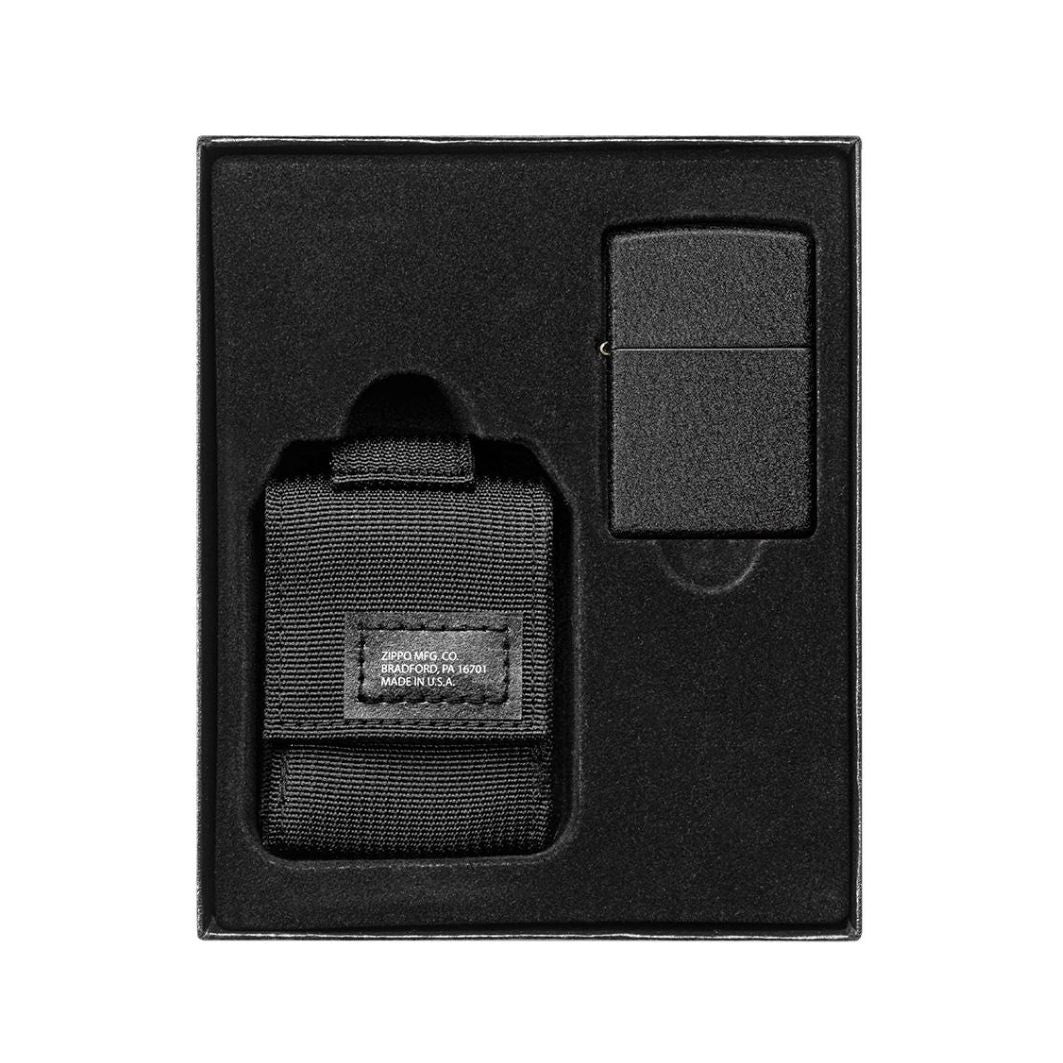 Zippo Black Crackle Geschenkset  in giftbox