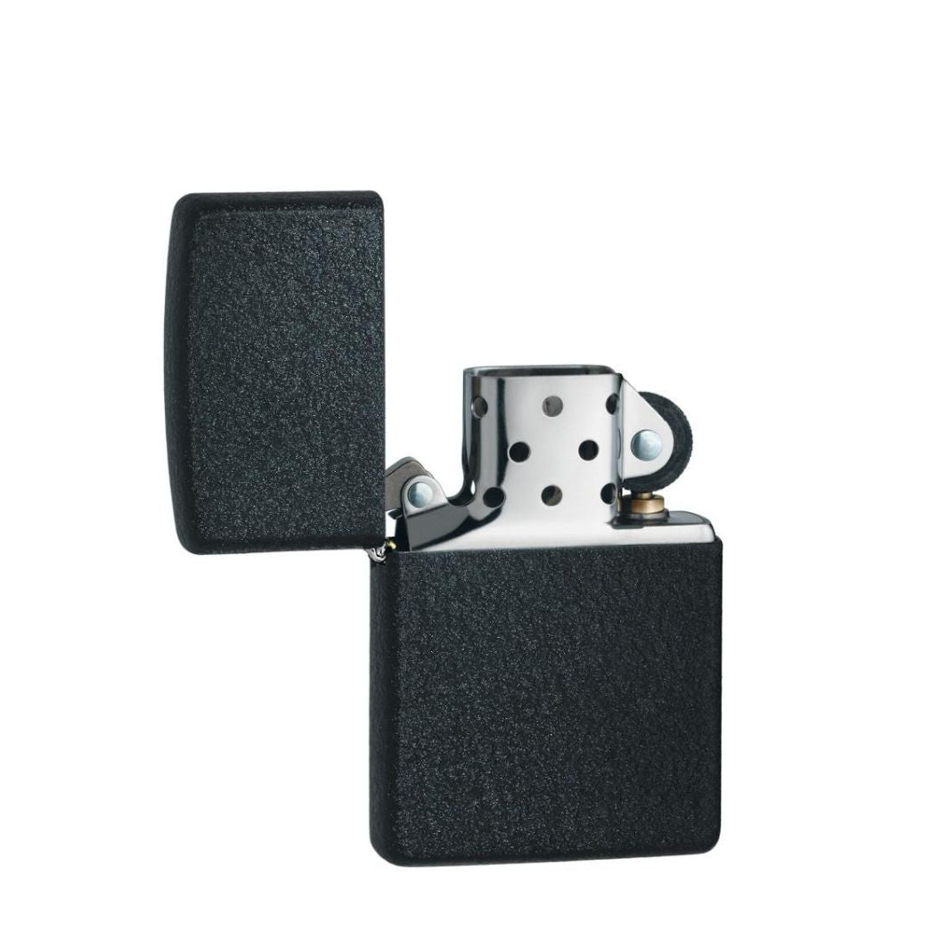 Zippo Black Crackle Geschenkset open