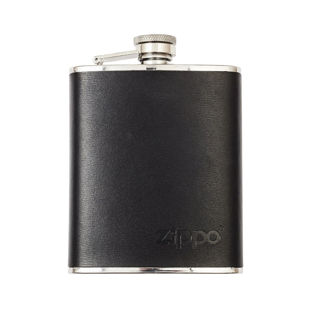 Zippo Heupfles rvs leren afwerking