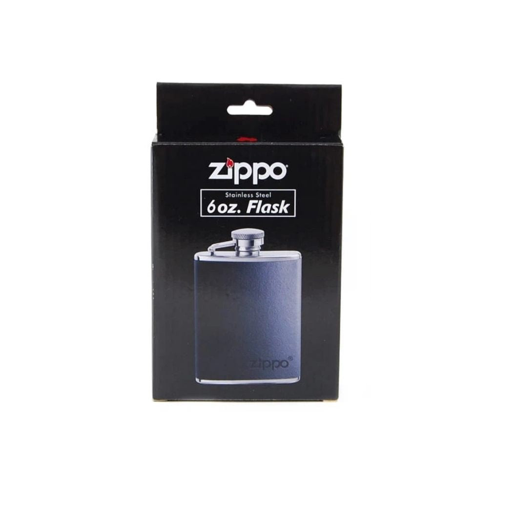Zippo Heupfles rvs leren afwerking in verpakking