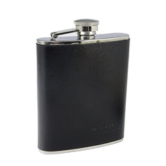 Zippo Heupfles rvs leren afwerking schuinaanzicht