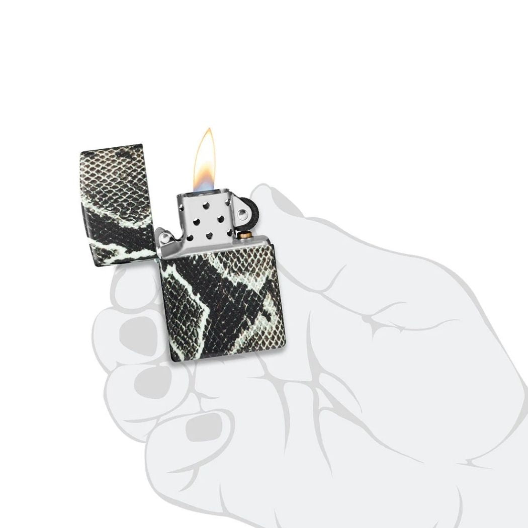 Zippo Snake Skin Design in hand