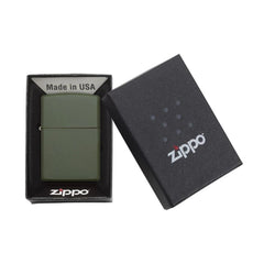 Zippo mat groen benzine aansteker giftbox