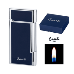 caseti sigarenaansteker gas aansteker blauw staand set