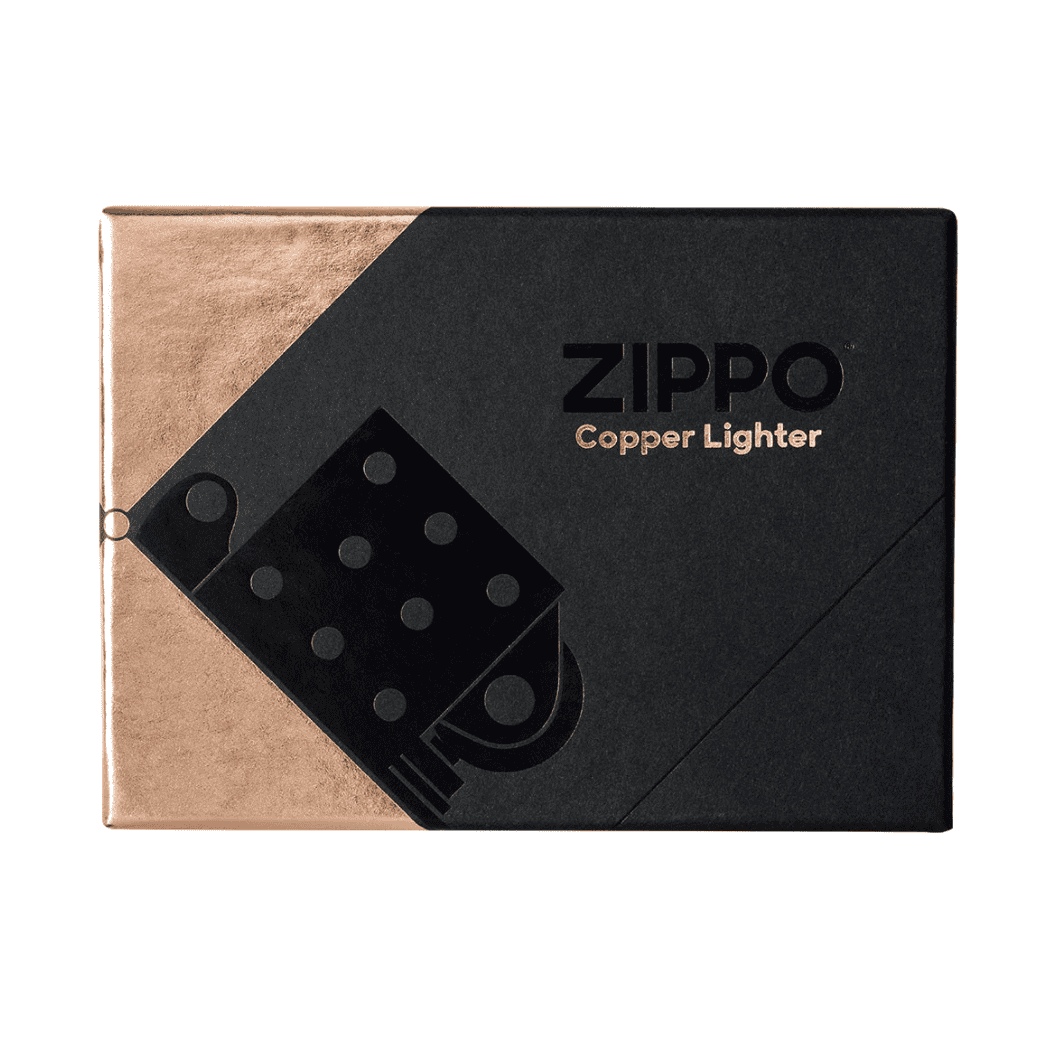 zippo Massief Koper Aansteker limited editie giftbox dicht